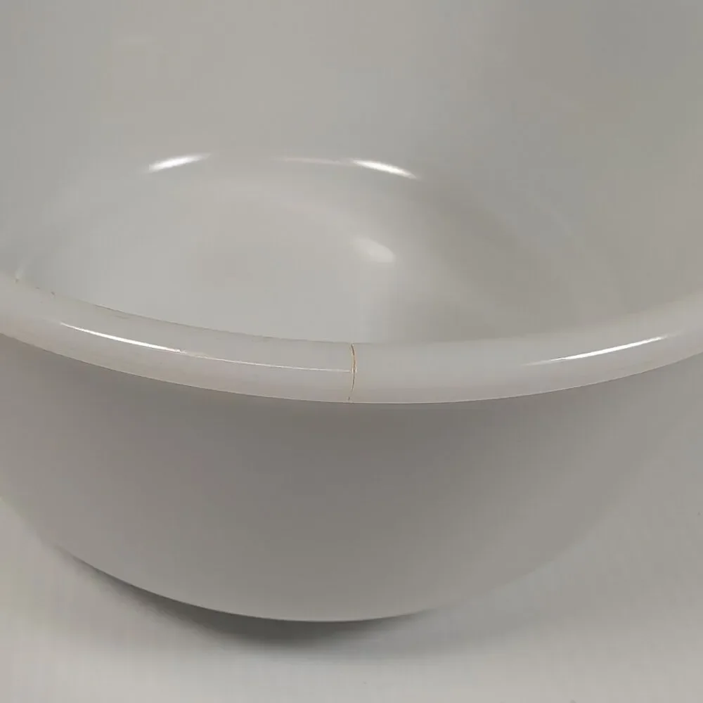 Glasbake Sunbeam Large Milk Glass Mixing Bowl with Handles Made in USA #19 CJ